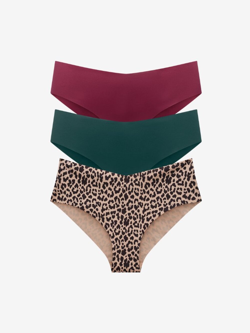 ThirdLove Zero Edge™ Invisible Cheeky - 3 Pack Size LGruby-eucalyptus-leopard /